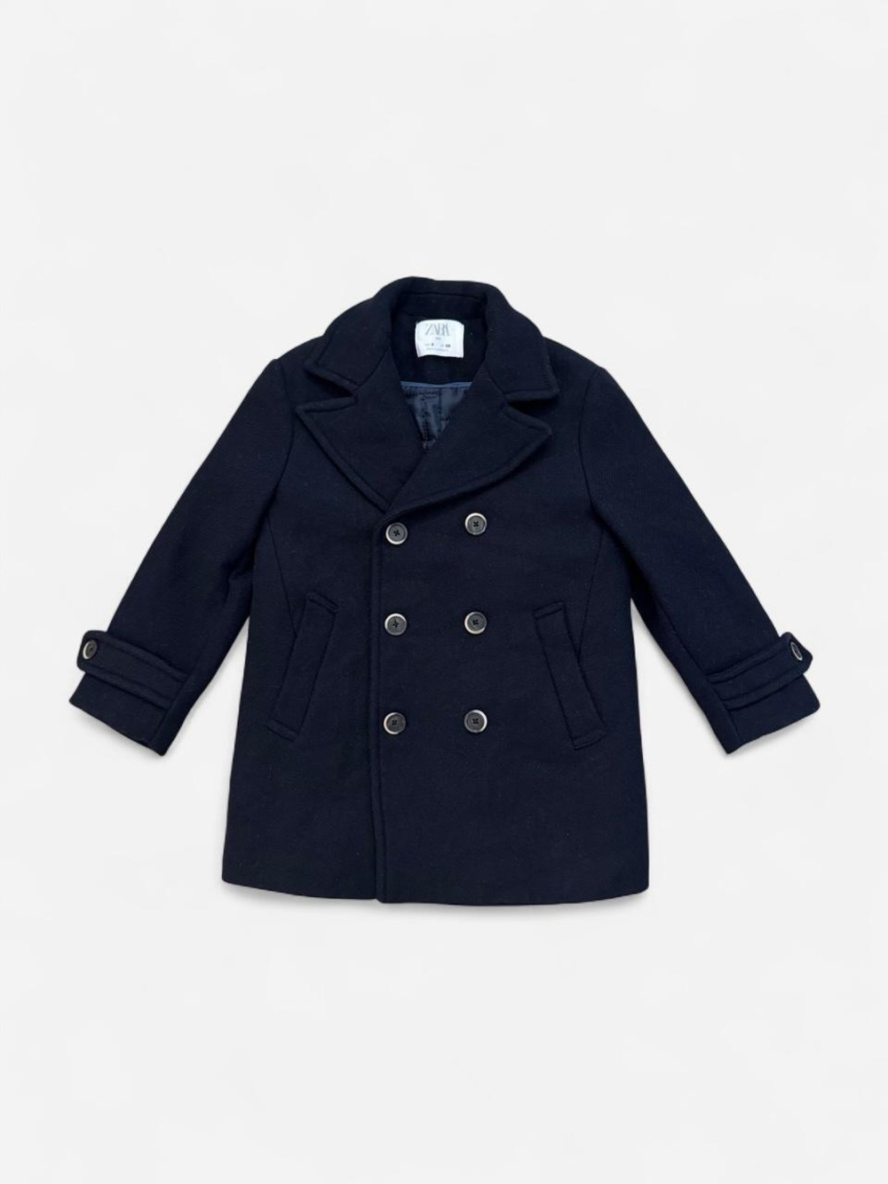 Zara Kids Dark Navy Double-Breasted Pea Coat